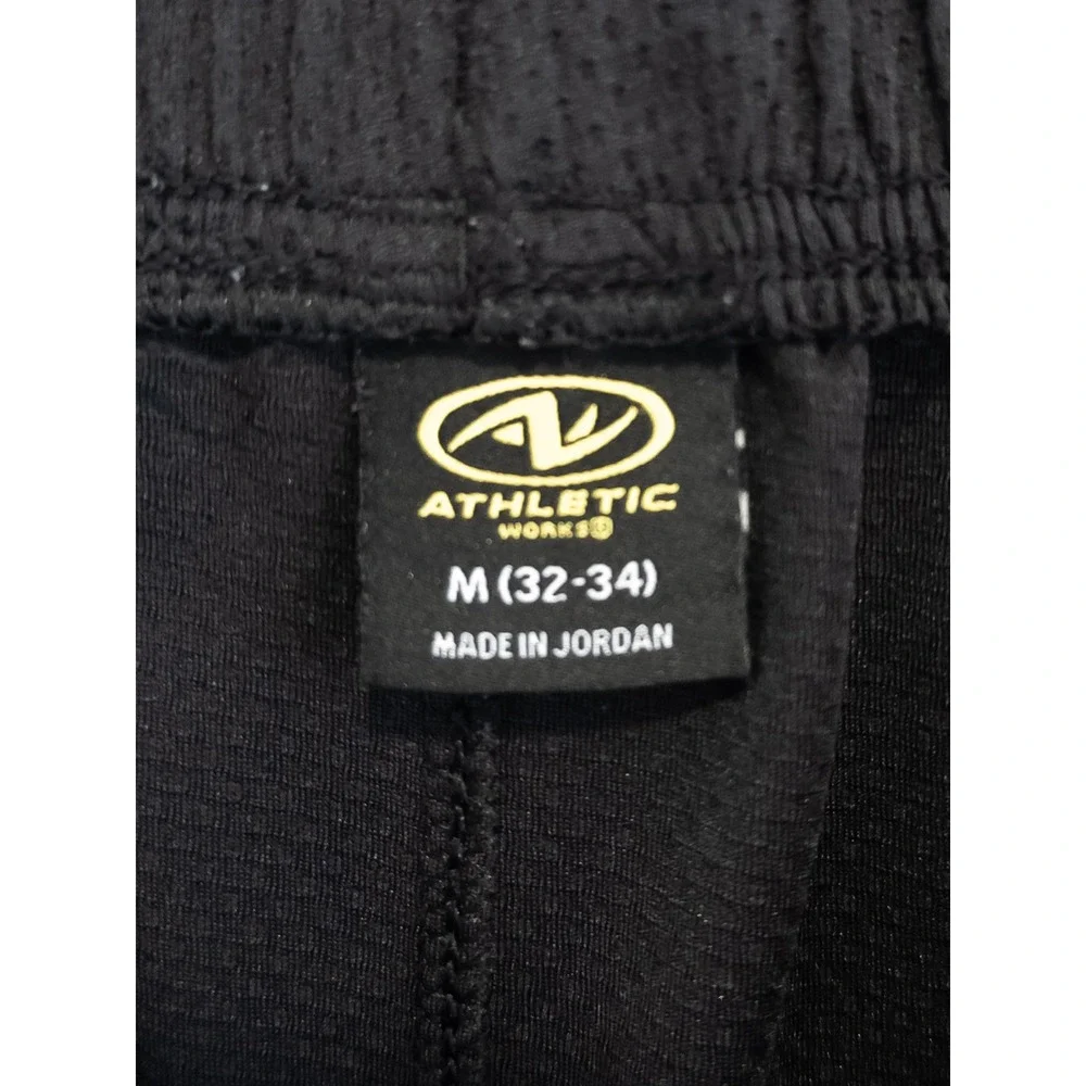 Athletic Works Basketball Shorts Mens Medium Black Mesh Drawstring Activewear